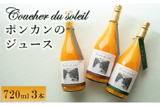 みかん ジュース 3本  ポンカン Coucher du soleil 双海 伊予市｜B385