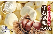 栗 むき栗 約500g 旧中山町産  数量限定 生栗 濃厚な甘み ホクホク 焼き栗 栗ごはん 伊予市 愛媛県 | B468