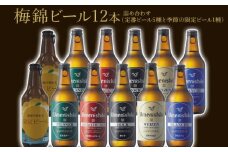 梅錦 ビール 12本 セット 330ml うめにしき 6種 お歳暮 ギフト 飲み比べ 季節 限定 ピルスナー ボック アロマティックエール ヴァイツエン ブロンシュ ふるさと納税 送料無料 【四国中央市 紙のまち 日本一】
