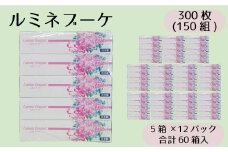 【2025年2月発送】 ティッシュ ボックスティッシュ 60箱 150組 5個 ×12パック ルミネブーケ やわらか 高品質 ティッシュペーパー バラ 花柄 デザインボックス 日用品 備蓄 防災 送料無料 愛媛県 【四国中央市 紙のまち】