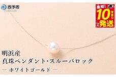 保証書付き＜真珠ペンダント・スルーバロック（ホワイトゴールド）＞8.0～9.0mm 純国産 高品質 アコヤ パール あこや ネックレス アクセサリー レディース 女性 誕生日 記念日 成人祝い 明浜産 佐藤真珠 愛媛県 西予市【常温】『最短10営業日以内に発送』