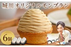 ＜城川オリジナル モンブラン 6個入り＞ 栗 スイーツ マロン くり クリ 国産 和栗 ペースト クリーム 渋皮煮 スポンジケーキ 生クリーム チーズ バター タルト メニークエスト 愛媛県 西予市【冷凍】