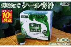 ＜ファンケル 搾りたてケール青汁 3000g (100g×15袋)×2箱＞ 濃縮野菜 国産 あおじる 化学農薬不使用 飲料 ドリンク 小分け FANCL ファンケル 産地直送 グリーンヒル 愛媛県 西予市【冷凍】