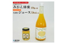 みかん蜂蜜「ジオハニー」170g×１瓶と柑橘生搾りジュース720ml×１本のセット