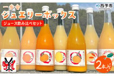 ＜一歩会 ジュエリーボックス ジュース飲み比べセット 720ml×2本入り（果汁100%ストレートジュース）愛媛 みかん＞ ミカン 柑橘 果物 フルーツ 特産品 渡江から一歩を踏み出す会 飲んで応援 愛媛県 西予市【常温】