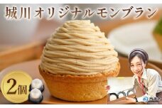 ＜城川オリジナルモンブラン 2個入り＞ 栗 スイーツ  マロン 洋菓子 おかし ケーキ くり お試し 和栗ペースト クリーム 渋皮煮 スポンジ チーズアパレイユ タルト メニークエスト 愛媛県 西予市【冷凍】