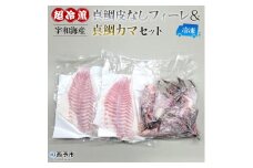 異次元の鮮度！宇和海産『超冷薫』冷凍真鯛皮無しフィーレ・冷凍真鯛カマセット