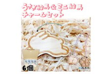 ＜うさぎ絵馬・ミニ絵馬チャームの2個ずつセット＞　ウサギ　卯　エマ　キーホルダー　ストラップ　お守り　おしゃれ　手作り　オリジナル　雑貨　開運