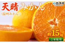＜愛媛県明浜産 天晴みかん（温州みかん）約15kg＞ 訳あり 柑橘 果物 フルーツ オレンジ 期間限定 季節限定 食べて応援 特産品 温州みかん 家庭用 のし対応可 愛媛県 西予市【常温】