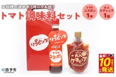 ＜お料理の決め手！何にでも合う トマト調味料セット（トマトユズポン・大人ケチャップ 各1個）＞ とまと 野菜 ゆず ポン酢 完熟 調味料 詰め合わせ ギフト 食べて応援 国産 特産品 遊子川ザ・リコピンズ 愛媛県 西予市【常温】『最短10営業日以内に発送』