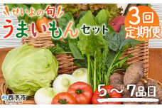 ＜せいよのうまいもんセット 3回定期便＞ 西予市産 愛媛県産 国産 旬 季節の野菜 やさい おまかせ 詰め合わせ 5～7品目 お楽しみ 特産品 百姓百品株式会社 愛媛県 西予市 【冷蔵】『1か月以内に第1回目を順次出荷予定』