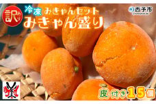 ＜【訳あり】冷凍みきゃんセット みきゃん盛り（皮付き15個）＞ ミカン 温州みかん 柑橘 果物 フルーツ デザート 詰合せ 特産品 渡江から一歩を踏み出す会 食べて応援 愛媛県 西予市【冷凍】