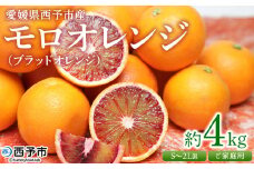 ＜愛媛県西予市産 モロオレンジ（ブラッドオレンジ）ご家庭用 約4kg＞ 訳あり 不揃い 果物 くだもの フルーツ みかん ミカン 蜜柑 柑橘 もろおれんじ 食べて応援 特産品 宇都宮物産 愛媛県 西予市【常温】『2026年2月中旬～3月下旬迄に順次出荷予定』