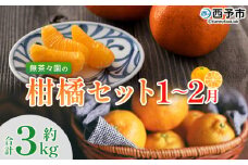 ＜無茶々園の柑橘セット 約3kg（1～2月）＞ フルーツ 果物 くだもの 伊予柑 いよかん イヨカン ポンカン ぽんかん みかん 蜜柑 ミカン 詰め合わせ 詰合せ お楽しみ 食べ比べ お試し おためし 特産品 愛媛県 西予市【常温】