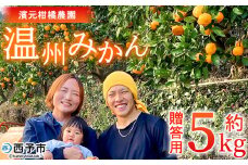 ＜明浜産 温州みかん 約5kg 贈答用＞ 愛媛みかん 農家直送 果物 フルーツ 柑橘 ミカン 蜜柑 S～Lサイズ 贈答 国産 濱元柑橘農園 愛媛県 西予市【常温】『2025年11月下旬から12月中旬までに順次出荷予定』