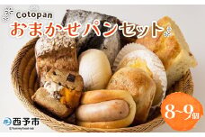 ＜Cotopanおまかせパンセット（8～9個）＞ 天然酵母 国産 ハード系 スイーツ モーニング 低温長時間発酵 パン お楽しみ 定番商品 おすすめ商品 自家製酵母 詰め合わせ 詰合せ 詰め合せ Cotopan 愛媛県 西予市【冷凍】