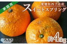 ＜愛媛県西予市産 スイートスプリング 家庭用 約4kg＞ 訳あり ワケアリ 果物 くだもの ミカン 蜜柑 柑橘 甘い おいしい フルーツ サイズ不揃い ご自宅用 果実 果肉 特産品 段畑みかん 愛媛県 西予市【常温】『2026年1月中旬～2月上旬迄に順次出荷予定』