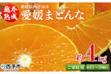 紅まどんなと同品種！＜愛媛県西予市産 越冬熟成 愛媛まどんな ご家庭用 約4kg＞ 訳あり みかん 蜜柑 ミカン 柑橘 果物 フルーツ 愛媛果試第28号 期間限定 マドンナ 愛媛マドンナ