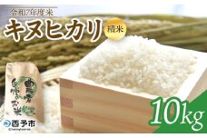 新米 ＜令和7年度 米 キヌヒカリ 精米 10kg＞ 単一原料米 単一米 きぬひかり お米 コメ こめ 白米 ご飯 ライス りの果樹園 愛媛県 西予市【常温】