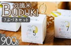 ＜分搗米「BUDUKI」ひめの凜 「7ぶづき」2合入り×3個（900g）＞ ひめのりん 分づき米 ぶづき米 ぶずき米 お米 コメ こめ 選べる 7分づき 玄米 精米 ご飯 もとき農園 愛媛県 西予市【常温】『令和7年11月中旬より順次発送予定』