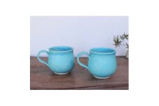 トルコブルーのコーヒーカップ2個セット yc-029【1280475】