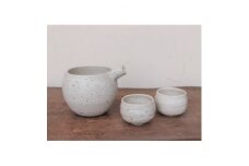 白マットの酒器セット(酒器とぐい呑み2個セット) ykt-018【1287828】