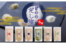 【TVやSNSでも話題の大人気商品！】はぎのだし塩 6選 160ｇ×6パック｜はぎの食品 だし塩 塩  のどぐろ 真鯛 あご あおさ しじみ 昆布 調味料  おにぎり お吸い物 愛媛県 松前町 松前町おすすめ