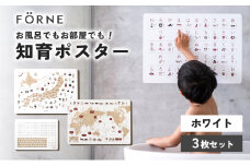 知育ポスター3枚セット（ホワイト）（日本地図・世界地図・ローマ字）【幼稚園 小学生 オシャレ 学習用 防水加工 知育 情操教育 おしゃれ 子供 シンプル ギフト お祝い 入園 入学】 [№5310-0213]