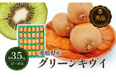 グリーンキウイ 秀品 27～33玉 約3.5kg 申込３月10日まで 2025年２月上旬から順次発送【ヘイワード キウイフルーツ デザート スイーツ おやつ 果物 くだもの フルーツ 愛媛県 生産量 日本一 ビタミンC 化粧箱入】 [№5310-0240]