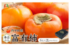 内子町産　富有柿　大玉　秀品以上　6玉入り　2Lサイズ以上【フルーツ 果物 くだもの 食品 人気 おすすめ 送料無料】