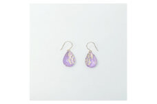 IKAZAKI WASHI JEWERLY しずくピアス「パープル」花柄