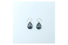IKAZAKI WASHI JEWERLY しずくピアス「ブラック」レース柄
