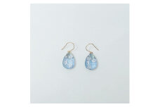 IKAZAKI WASHI JEWERLY しずくピアス「ライトブルー」桜柄