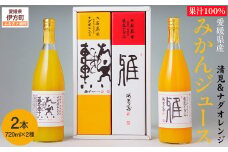 愛媛県産 果汁100％みかんジュース2本入りセット（清見・ナダオレンジ） 【 ふるさと納税 人気 おすすめ ランキング みかん ミカン 蜜柑 蜜柑ジュース みかんジュース ミカンジュース 柑橘 愛媛県産 セット 清見 ナダオレンジ 愛媛県 伊方町 送料無料 】 IKTC011