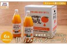 【愛媛県産】おらが自慢の伊方みかんジュース（1000ml×6本）ストレート果汁100％ 【 ふるさと納税 人気 おすすめ ランキング みかん ミカン 蜜柑 ジュース みかんジュース ミカンジュース クリエイト伊方 愛媛県 伊方町 送料無料 】 IKTI008 