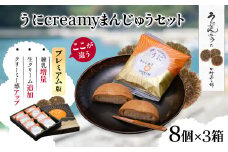 うにcreamyまんじゅうセット（8個入り×3箱）【 ふるさと納税 人気 おすすめ ランキング 饅頭 まんじゅう あん うに ウニ 雲丹 餡子 お菓子 菓子 セット 詰合せ お土産 田村菓子舗 愛媛県 伊方町 送料無料 】 IKTK001