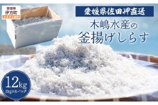 【愛媛県・佐田岬直送】木嶋水産の釜揚げしらす 12kg（2kg×6パックセット）※離島への配送不可 【ふるさと納税 人気 おすすめ ランキング 魚介類 海産物 魚 釜揚げ しらす シラス 小分け やみつき ご飯のお供 おつまみ 酒の肴 おやつ しらす丼 サラダ 海産物 魚 冷凍 国産 木嶋水産 愛媛県産 愛媛県 伊方町 送料無料】 IKTP009