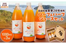 ハーフ＆ハーフジュースセット≪高級柑橘愛果28号使用≫（1000ml×3本） 【 ふるさと納税 人気 おすすめ ランキング ジュース みかんジュース オレンジジュース 柑橘 みかん 温州みかん 愛果28号 蜜柑 飲料 ドリンク 果汁100％ 岡市農園 愛媛県産 愛媛県 伊方町 送料無料 】 IKTV001