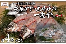 【一本釣り 匠の漁】天然アジ・三崎サバ一夜干しセット（各2枚） 【 ふるさと納税 人気 おすすめ ランキング あじ アジ さば サバ 一夜干し あじ一夜干し アジ一夜干し サバ一夜干し さば一夜干し 一夜 干し セット 詰合せ 海鮮 新鮮 愛媛県 伊方町 送料無料 】 IKTJ005