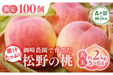 【産直・人気の特産品】松野町 綱崎さんちの自慢の桃（大玉 5～6玉） ｜ もも　モモ　桃　フルーツ　果物　くだもの　果実　2kg　大玉　厳選　贈答　贈り物　愛媛　森の国　先行予約　数量限定　期間限定　※沖縄、離島への配送不可（北海道は可）　※2025年6月中旬頃より順次発送予定