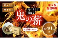 【2026年3月配送】鬼の薪 2箱（約40kg）（広葉樹ミックス乾燥割薪）＜薪 ストーブ アウトドア キャンプ ピザ ボイラー 自然 火 炎 燃料 焚火 暖炉 窯焼き 四国薪販売 焚火 キャンプファイヤー 愛媛県 鬼北町＞ ※離島への配送不可