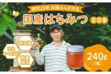 【先行予約】兵頭さん家の国産はちみつ 1瓶（240g 180cc） | 国産 百花蜜 蜂蜜 ハチミツ 深山ミツバチ 研究25年 日本ミツバチ ※2025年9月下旬頃より順次発送予定 ※離島への配送不可