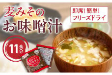 即席 フリーズドライのお味噌汁 味噌 みそ 汁 11食分 麦 塩分 控えめ ヘルシー 食物繊維 たっぷり 鰹 昆布 出汁 だし 朝 ごはん  南予 南予地方 贈答用 贈答品 簡単 瀬戸内ブランド 国産 老舗 加工 瀬戸内 ご当地 愛媛県 愛南町 マルマサ醤油