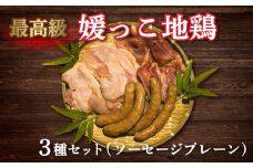 数量限定 最高級 ブランド 地鶏 媛っこ地鶏 セット3種  ソーセージ プレーン 鶏肉 鶏むね 鶏もも こだわり 小分け