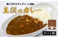 愛南 真鯛カレー 辛口 ４パック レトルト 鯛 タイ 出汁 湯煎 スパイス アウトドア キャンプ 一人暮らし  防災 非常食 保存 プレゼント ギフト 贈り物 愛南サン・フィッシュ