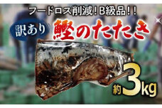 B級品 訳あり かつおのたたき 3kg 10000円 フードロス 削減 打ち身 皮はげ 傷 サイズ 不揃い 規格外 小分け 真空 パック 鮮魚 天然 鰹 四国一 水揚げ タタキ 冷凍 大容量 人気 ハマスイ 愛南町 愛媛県