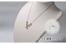 【天白真珠】スルーネックレス（アコヤ真珠 7.5-8.5mm 5粒）Y字デザイン 金具シルバー+ミラーボール [tenpaku26]