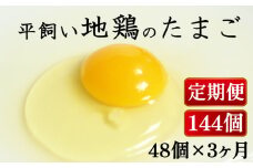 定期便 全3回 平飼い地鶏のたまご 48個×3ヶ月 合計144個 毎月48個 たまご 卵 玉子 生卵 鶏卵 平飼い 岡崎おうはん 地鶏 鳥 鶏 愛知 なごや 岡崎 愛媛 愛南町 ケーキ お菓子 おかず ブランド 希少 送料無料 ローカルスタンダード