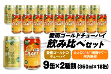大人のCRAFT無糖サワーと愛南ゴールドのチューハイ 飲み比べセット 350ml×18本 父の日 チューハイ 詰め合わせ 柑橘 酒 アルコール 無糖  酎ハイ クラフトサワー 河内晩柑 果実 フルーツ  愛南ゴールド アシード アスター 缶 愛媛県 愛南町 Yショップ西海
