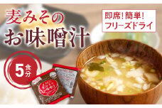 即席 フリーズドライのお味噌汁 味噌 みそ 汁 5食分 麦 塩分 控えめ ヘルシー 食物繊維 たっぷり 鰹 昆布 出汁 だし 朝 ごはん  南予 南予地方 贈答用 贈答品 簡単 瀬戸内ブランド 国産 老舗 加工 瀬戸内 ご当地  5000円 少量 試供品 お試し 愛媛県 愛南町 マルマサ醤油